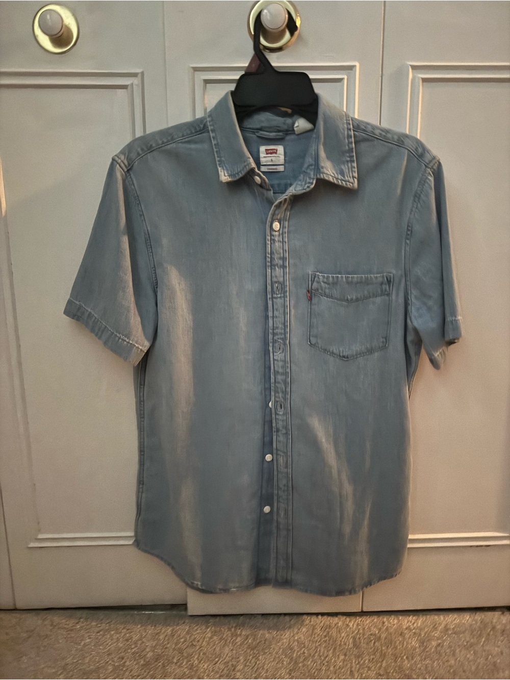 Levi's Light Blue Short-Sleeve Denim Button-Down Shirt